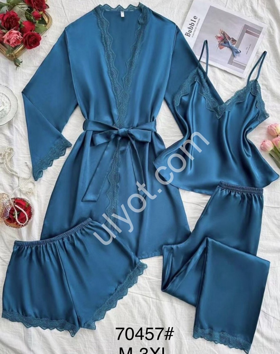 ПИЖАМА 4КА (M-3XL) БИРЮЗА 70457