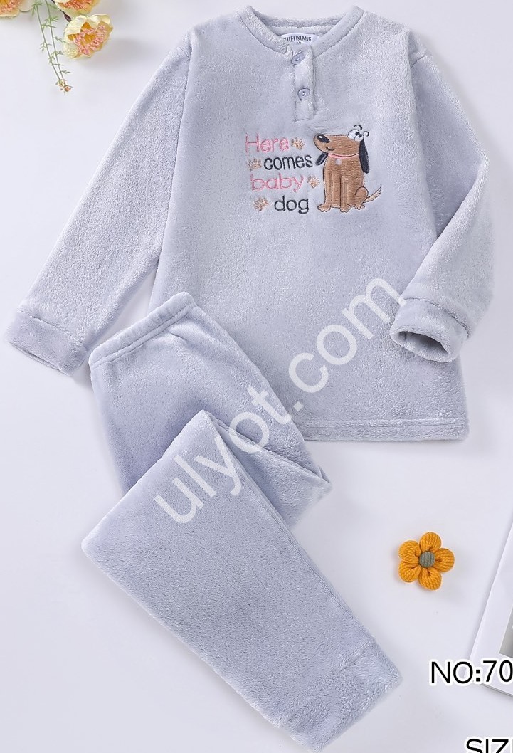 ПИЖАМА СОБАЧКА  (6-14 ЛЕТ) СЕРЫЙ 70370-1