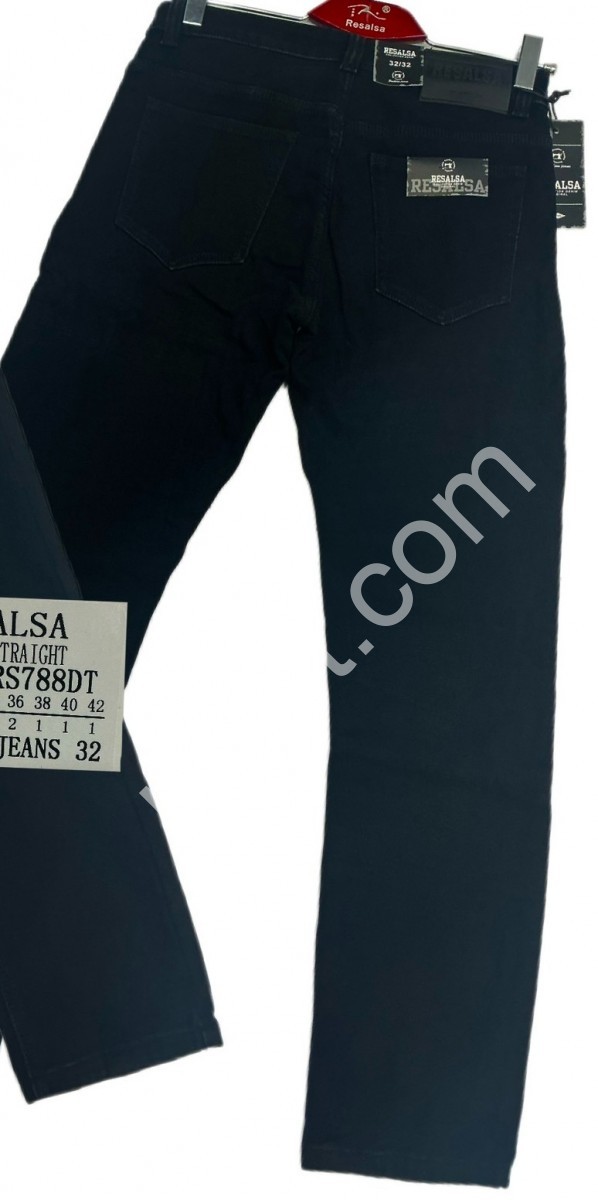 ДЖИНСЫ RESALSA (32-42) ФЛИС ЧЕРНЫЙ 788DT