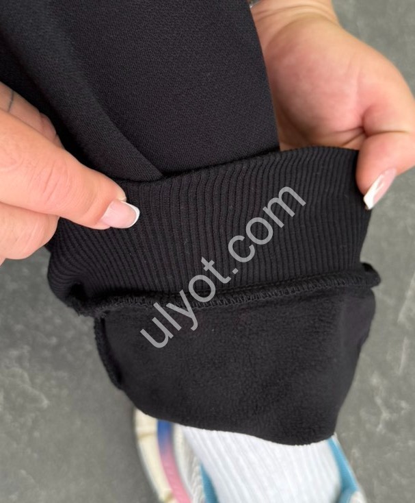 СПОРТ.ШТАНЫ (M-3XL) МЕХ МАНЖЕТ ЧЕРНЫЙ 5031