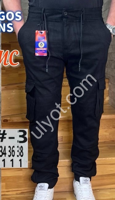 ДЖИНСИ AVIWGOS (29-38) ФЛІС КАРГО ЧОРНИЙ 719-3