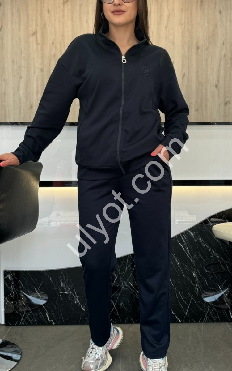 СПОРТ.КОСТЮМ (L-4XL) ПРЯМОЙ ЧЕРНЫЙ 8010