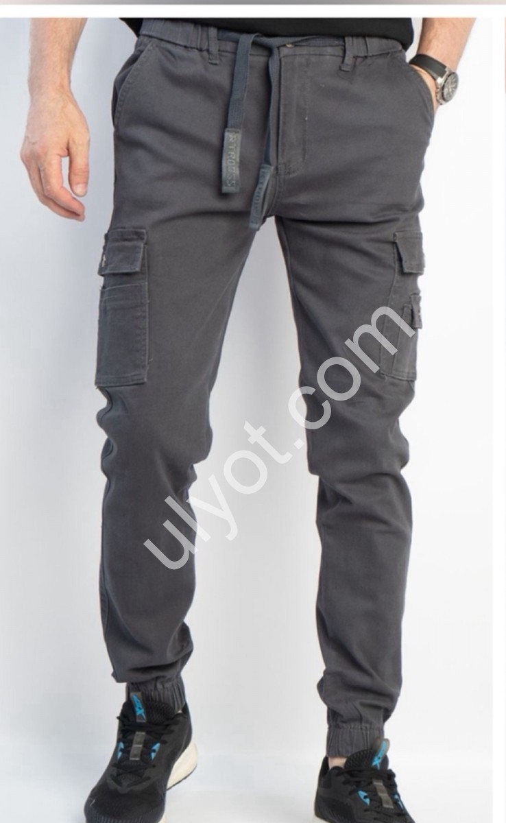 ДЖИНСЫ RTROOSS (29-36) КАРГО СЕРЫЙ 8076-3