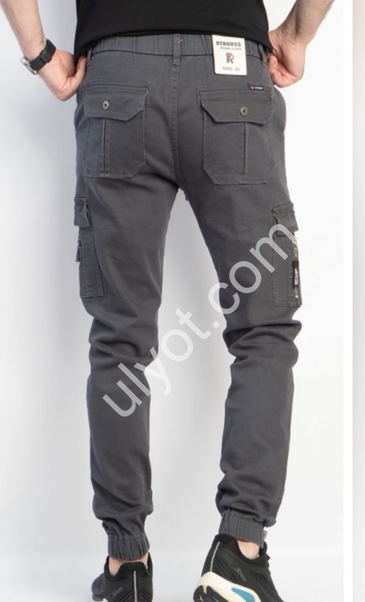ДЖИНСЫ RTROOSS (29-36) КАРГО СЕРЫЙ 8076-3