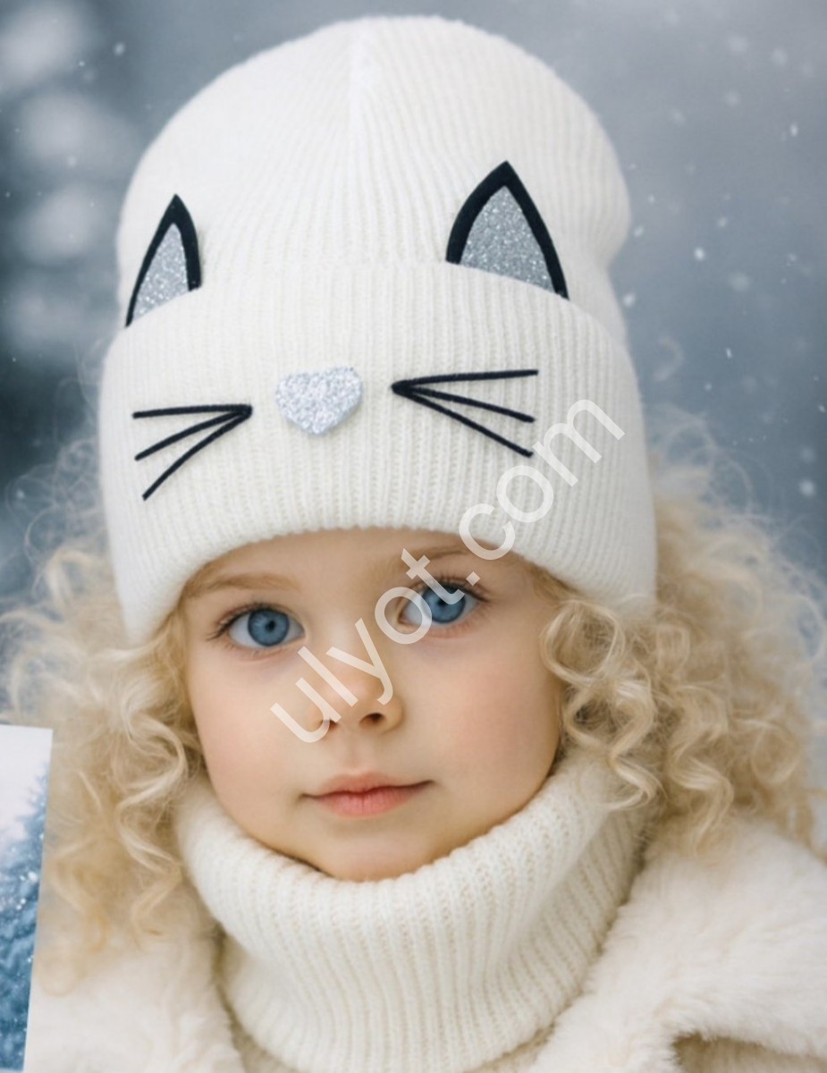 ШАПКА+ХОМУТ (ONE SIZE 50-52) КОТ ФЛИС МИКС 