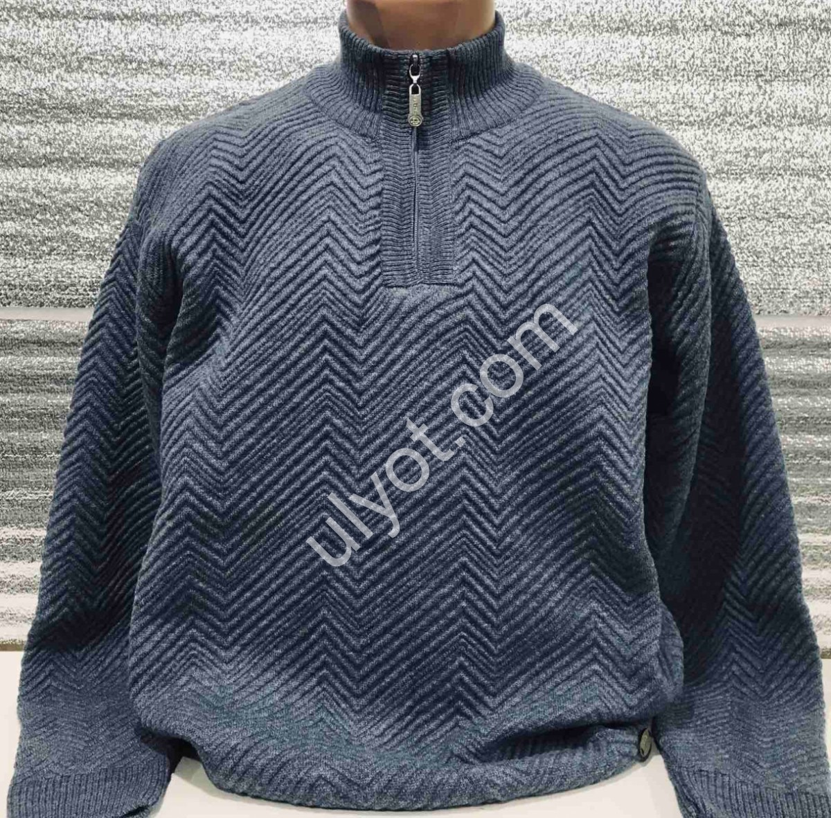 СВИТЕР DEVANTI (L-2XL) ДЖИНС 72133-2