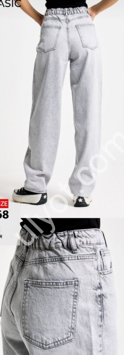 Фото 1 ДЖИНСЫ IT'S BASIC (38-48) СВ.СЕРЫЙ 3468/4s6/12