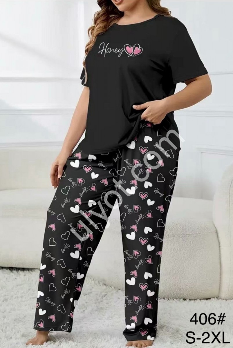 ПИЖАМА (S-2XL) СЕРДЦА 406