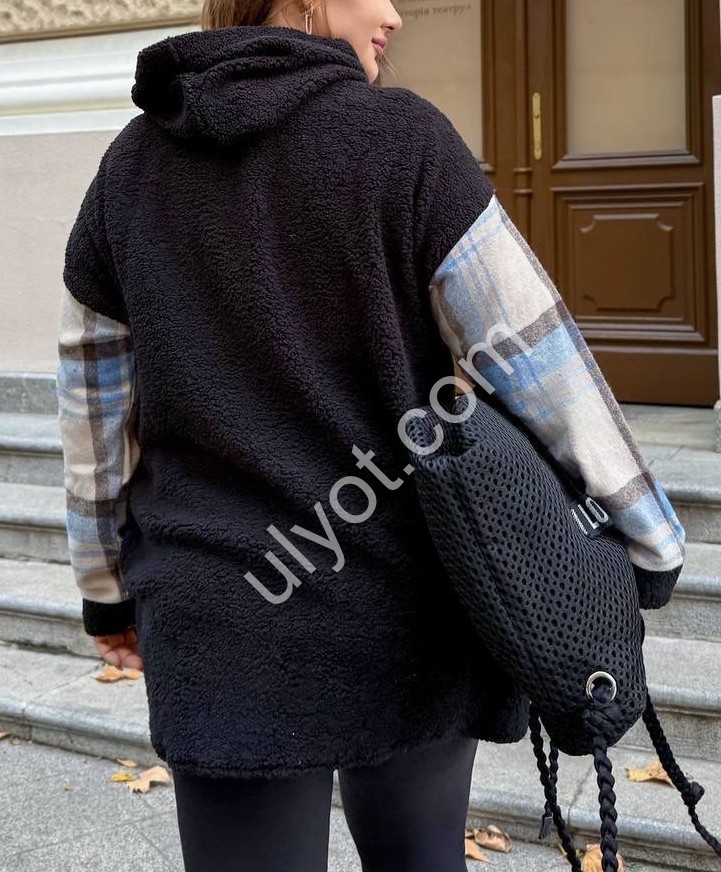 РУБАШКА (52-58) ЧЕРНЫЙ-ЗЕЛЕНЫЙ 0346