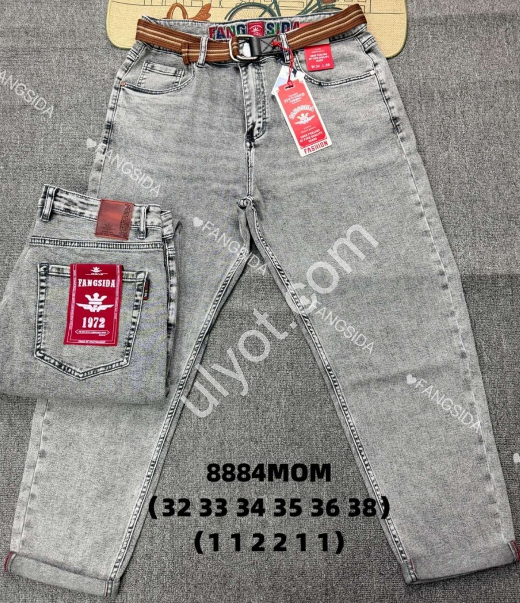 ДЖИНСЫ FANGSIDA (32-38) СЕРЫЙ 8884