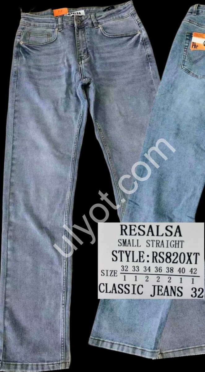 ДЖИНСЫ RESALSA (32-42) СИНИЙ 820