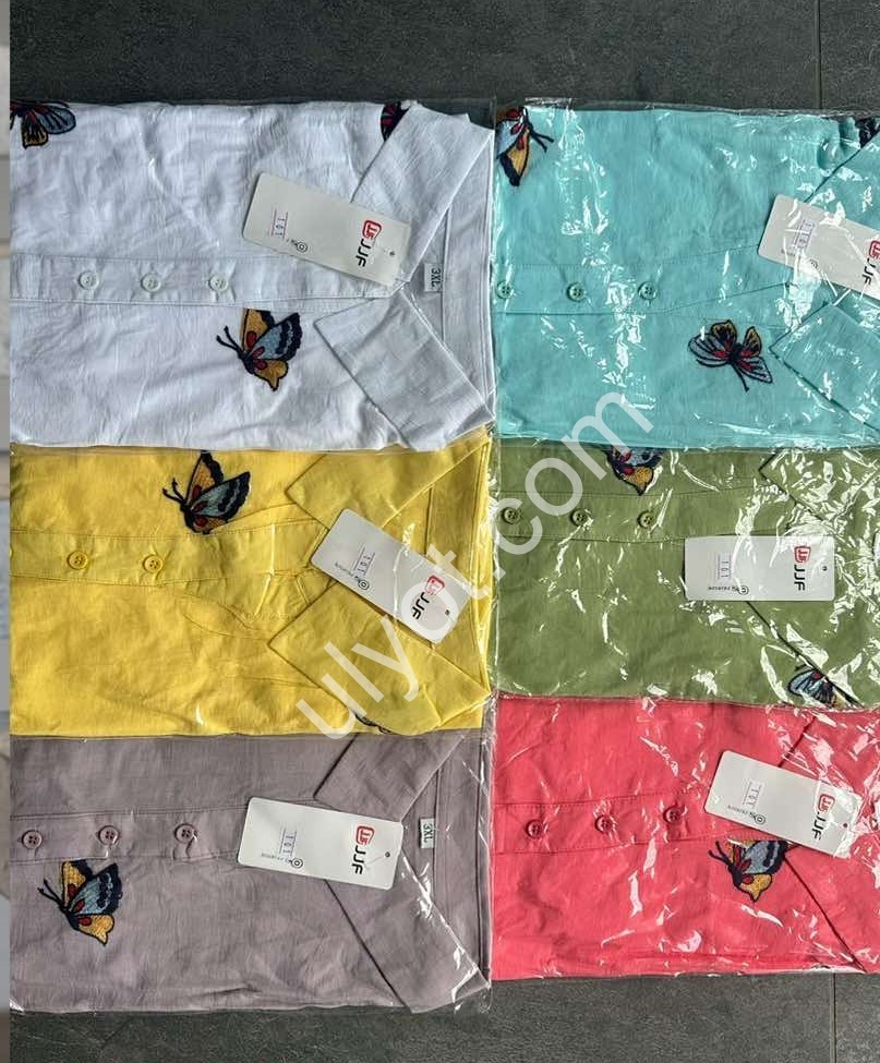 БЛУЗКА JJF (3XL-6XL) ПЕРСИК 101