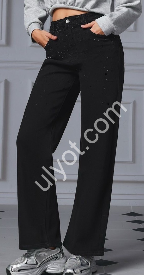 ДЖИНСЫ M.SARA (XS-XL) СТРАЗЫ ЧЕРНЫЙ 1587-13