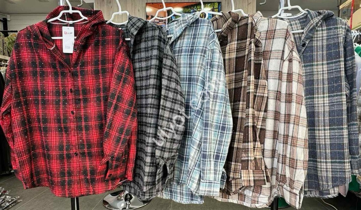 Фото 2 РУБАШКА (XL-4XL) КАМНИ КРАСНЫЙ+ЧЕРНЫЙ 7760