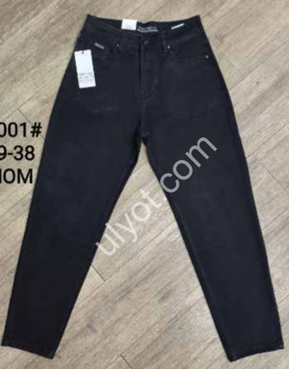 ДЖИНСЫ (29-38) МОМ ЧЕРНЫЙ F001