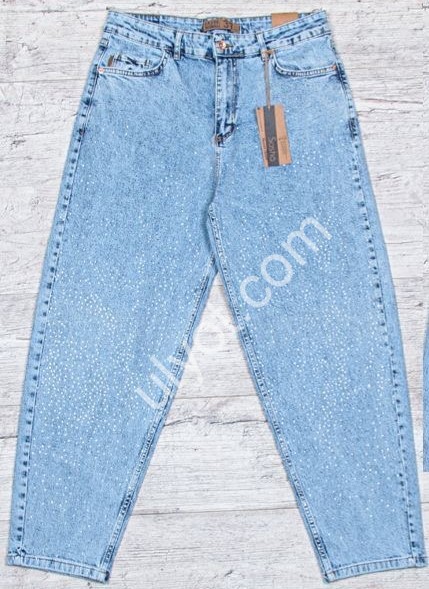 ДЖИНСИ SASHA (30-36) СТРАЗИ БЛАКИТНИЙ 2775