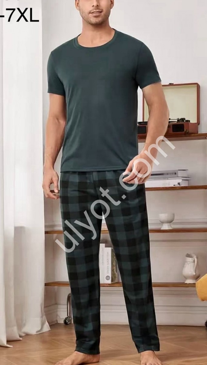 ПИЖАМА (3XL-7XL) ГРАФИТ 70336