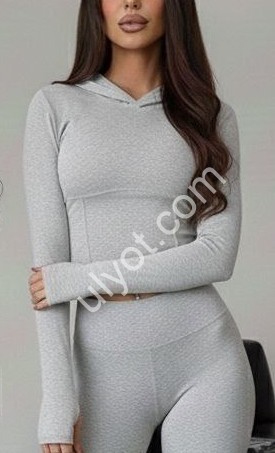 КОФТА С КАПЮШОНОМ (42-46) СЕРЫЙ 1705