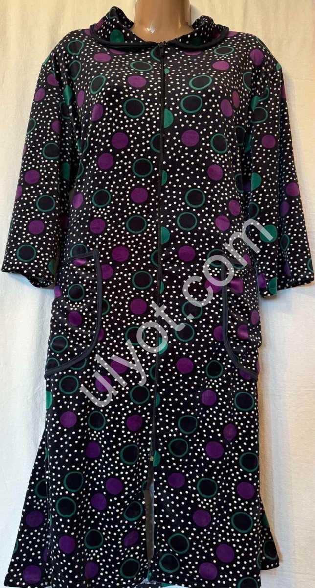 ХАЛАТ (52-62) ГОРОХ ЧЕРНЫЙ 