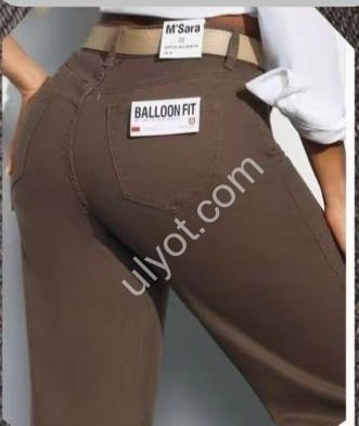 ДЖИНСЫ M.SARA (XS-XL) КОРИЧНЕВЫЙ 1698-16