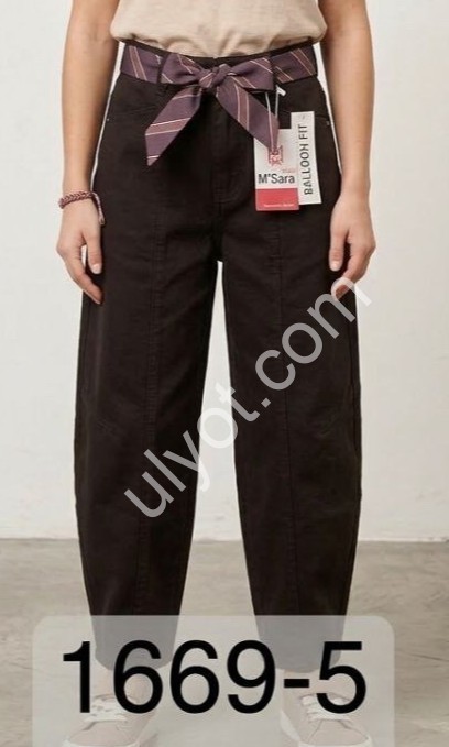 ДЖИНСЫ M.SARA (XS-XL) КОРИЧНЕВЫЙ 1669-16