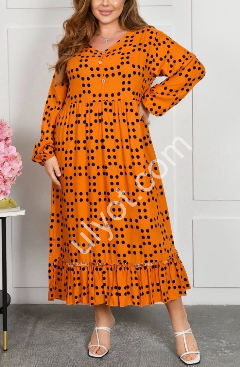 ПЛАТЬЕ (2XL-4XL) ОРАНЖЕВЫЙ A2-1