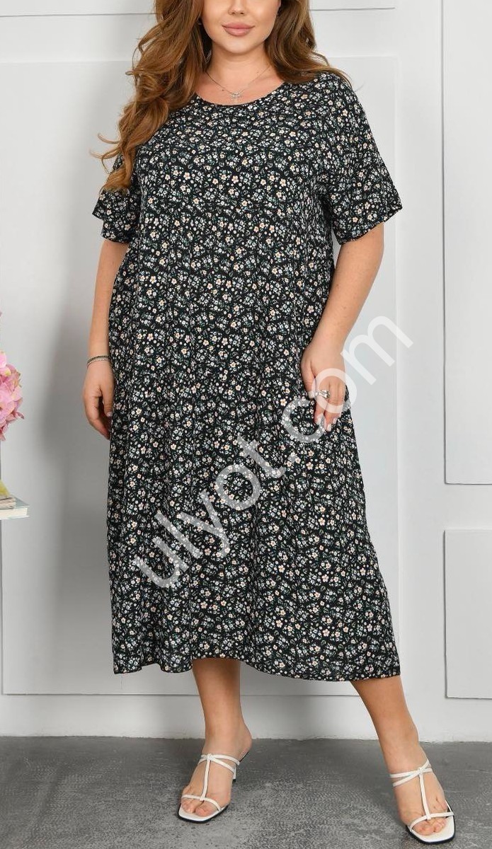 ПЛАТЬЕ (2XL-4XL) ЧЕРНЫЙ A12
