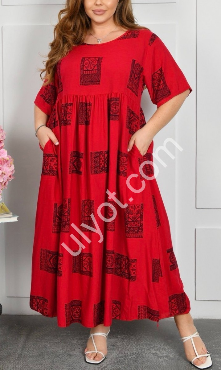 ПЛАТЬЕ (2XL-4XL) КРАСНЫЙ A5-2