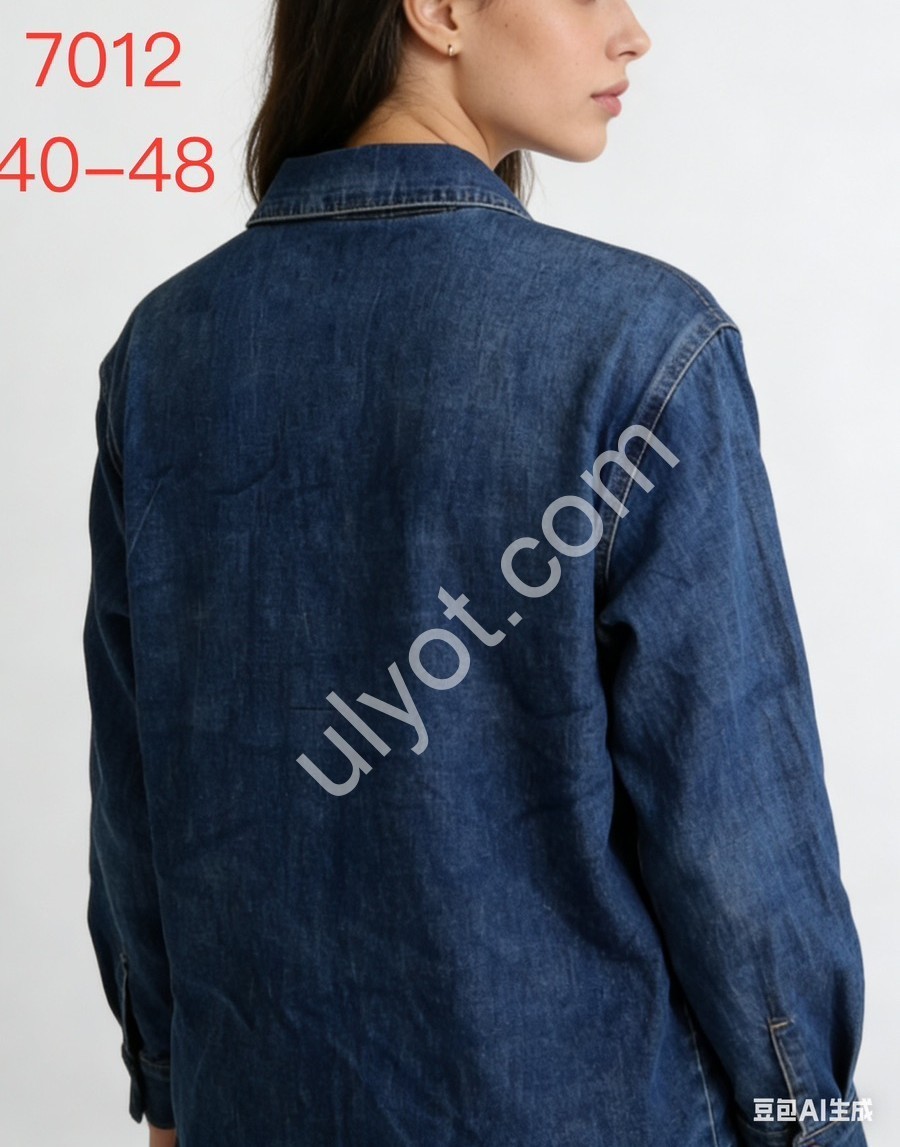 ДЖИНСОВАЯ РУБАШКА JELEEY (40-48) Т.СИНИЙ 7012