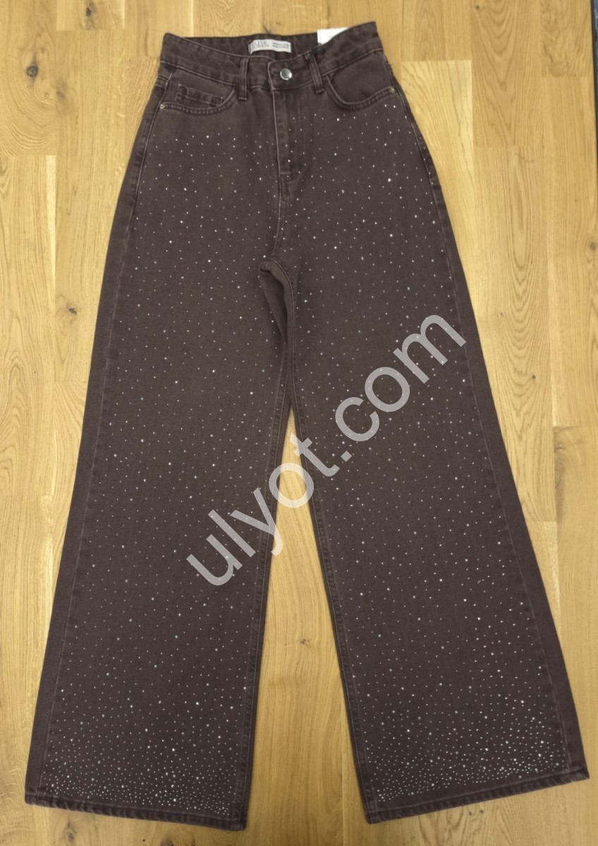 ДЖИНСЫ ELITE QUEEN (25-30) СТРАЗЫ ШОКОЛАД 1312/T-1-177