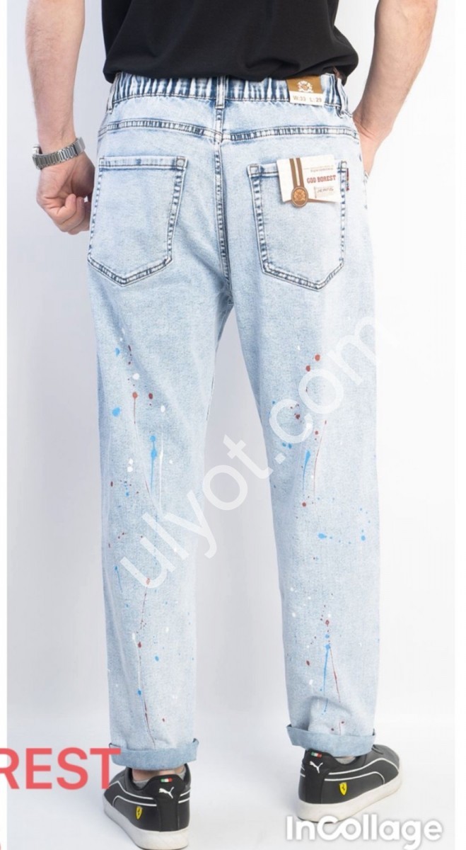 ДЖИНСЫ GOD BOREST (32-42) ГОЛУБОЙ 986
