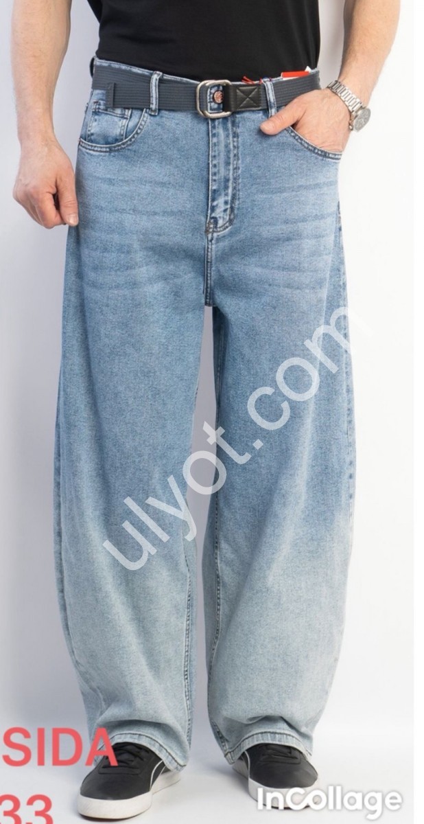 ДЖИНСЫ FANGSIDA (27-34) ГОЛУБОЙ 8933