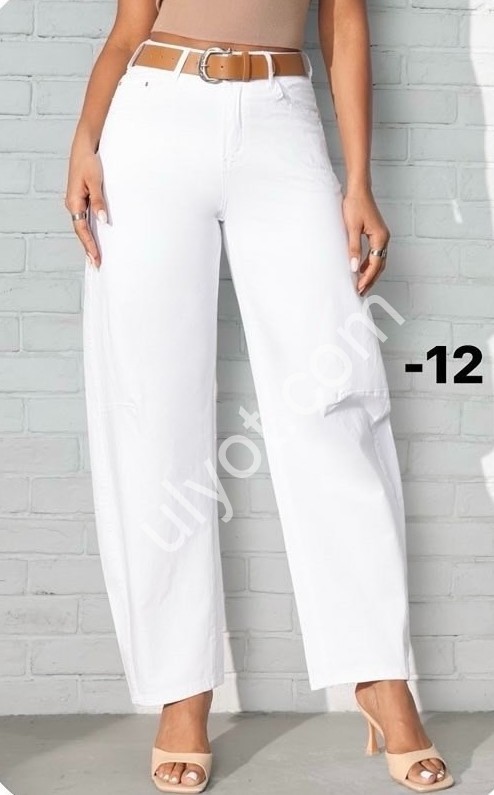 ДЖИНСЫ M.SARA (XS-XL) БЕЛЫЙ 002-12