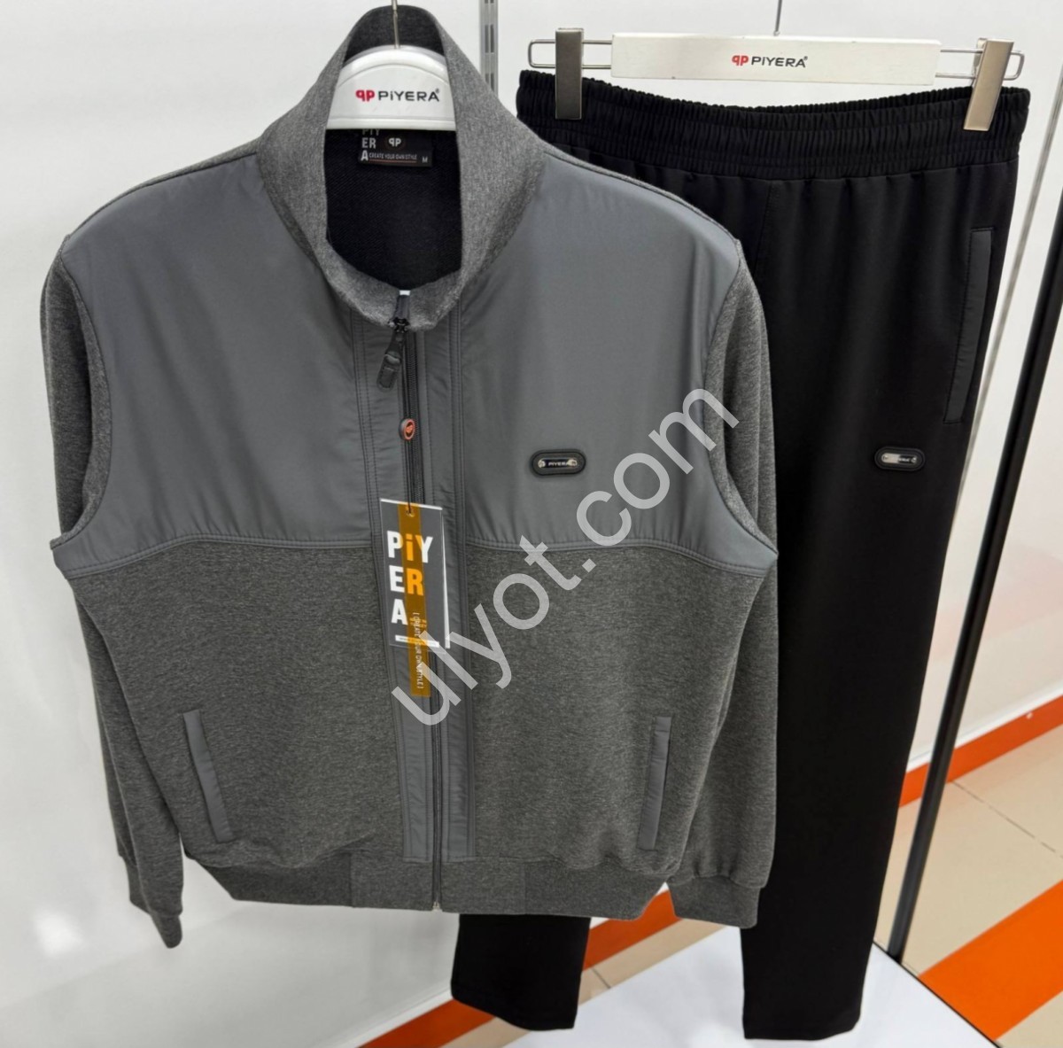 СПОРТ.КОСТЮМ PIERA (M-3XL) ПРЯМОЙ СЕРЫЙ 7664