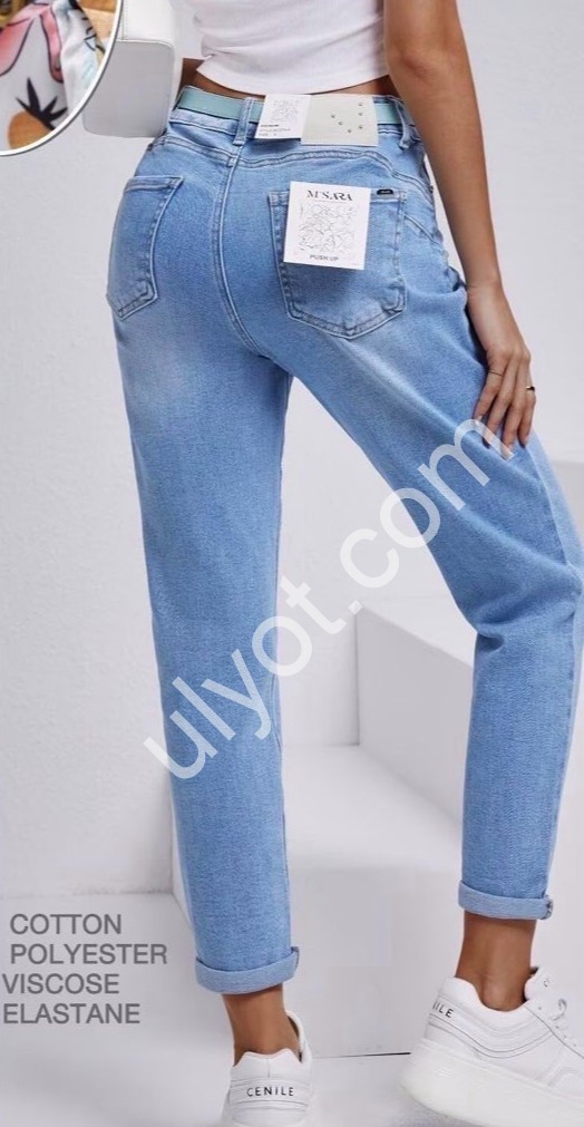 ДЖИНСЫ M.SARA (XS-XL) ГОЛУБОЙ 2776-4