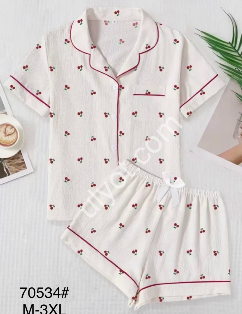 ПИЖАМА (M-3XL) БЕЛЫЙ 70534