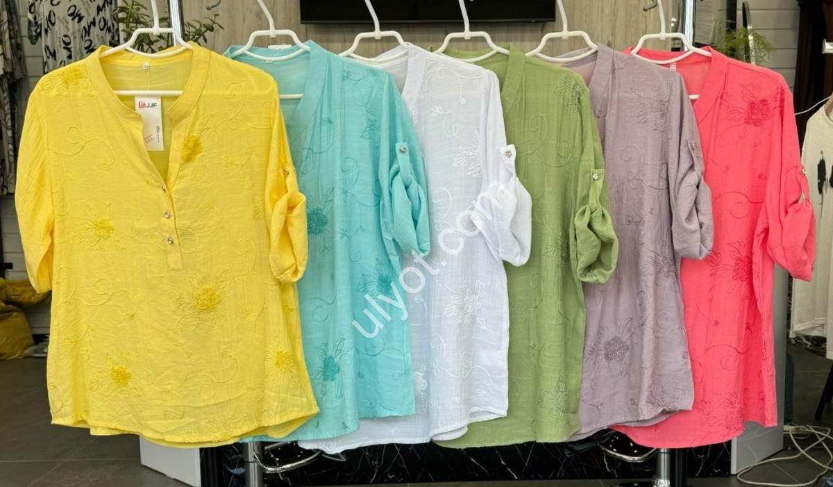 БЛУЗКА (3XL-6XL) ЖЕЛТЫЙ 283