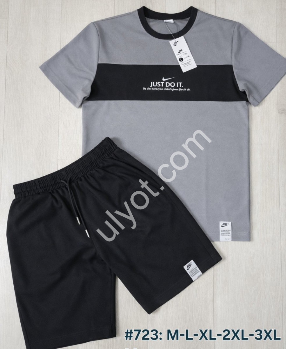 СПОРТ. КОСТЮМ N02 (M-3XL) СІРИЙ+ЧОРНИЙ 723