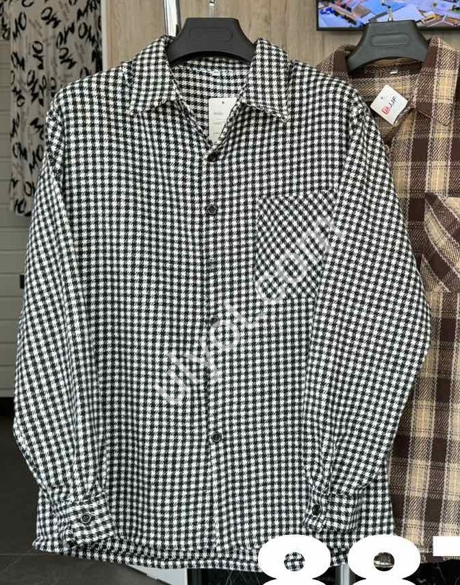 СОРОЧКА (XL-4XL) КЛІТИНА ЧОРНИЙ+БІЛИЙ 8873