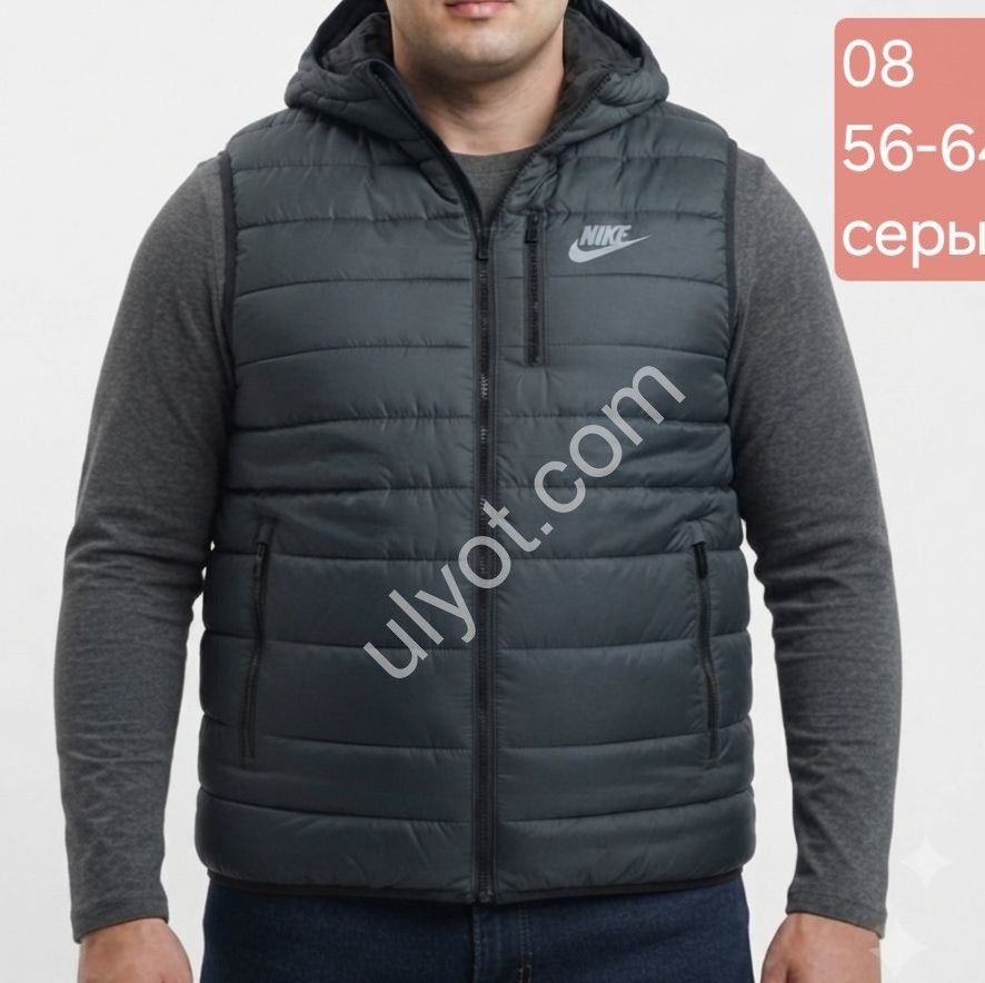 ЖИЛЕТКА N02 (56-64) СЕРЫЙ 08