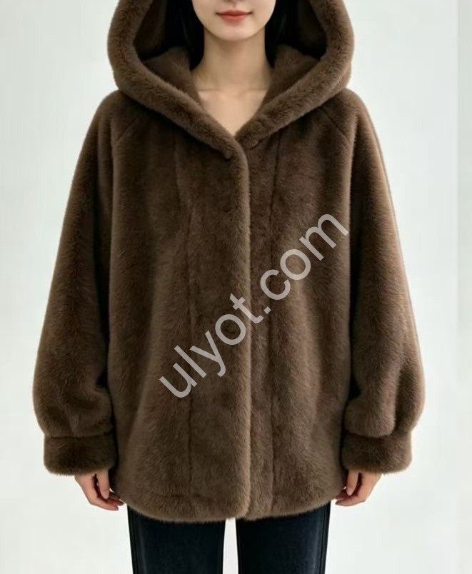 ПОЛУШУБОК (3XL-6XL) КОРИЧНЕВИЙ 3306