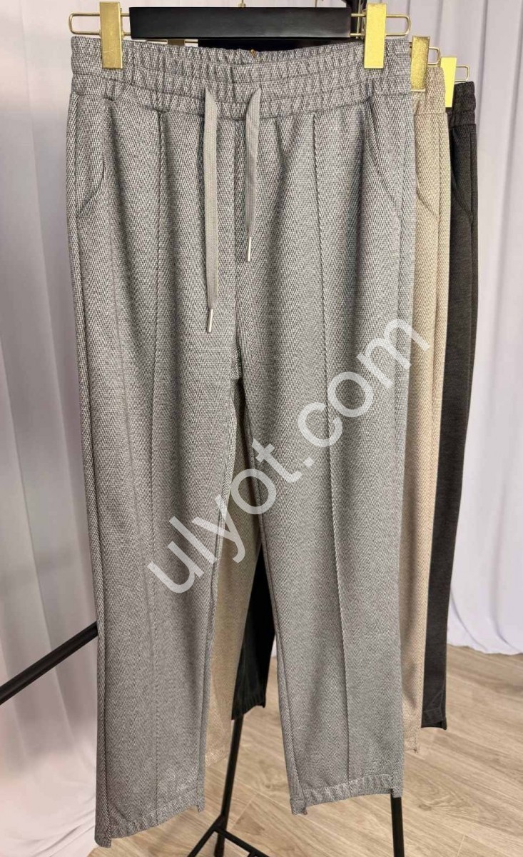 ШТАНИ (L-7XL) СІРИЙ МЕЛАНЖ 2101