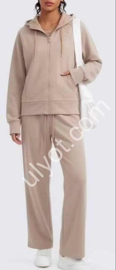 СПОРТ.КОСТЮМ (S-2XL) ПРЯМОЙ БЕЖ 2095