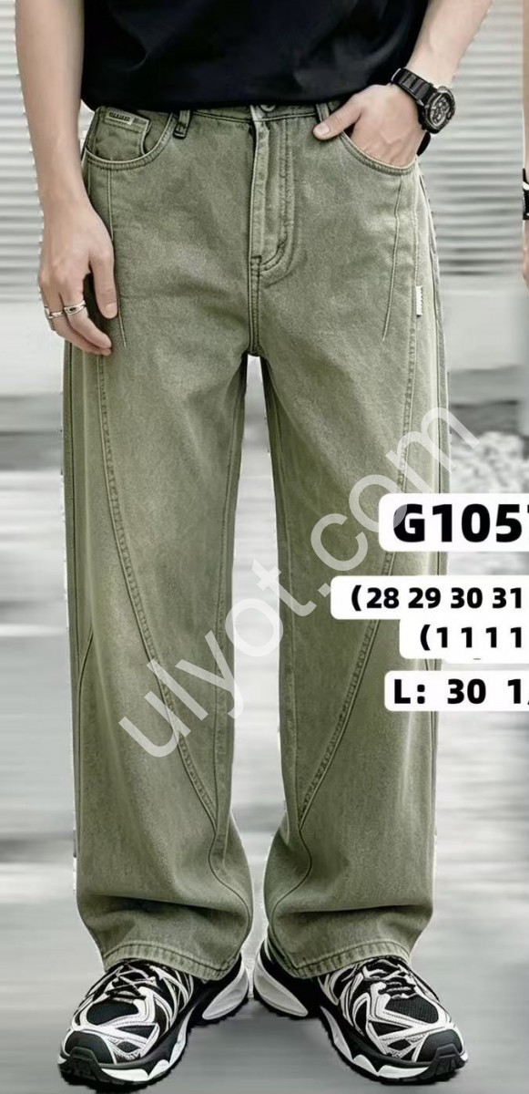 ДЖИНСЫ GOD BOREST (28-36) ОЛИВКА 1057