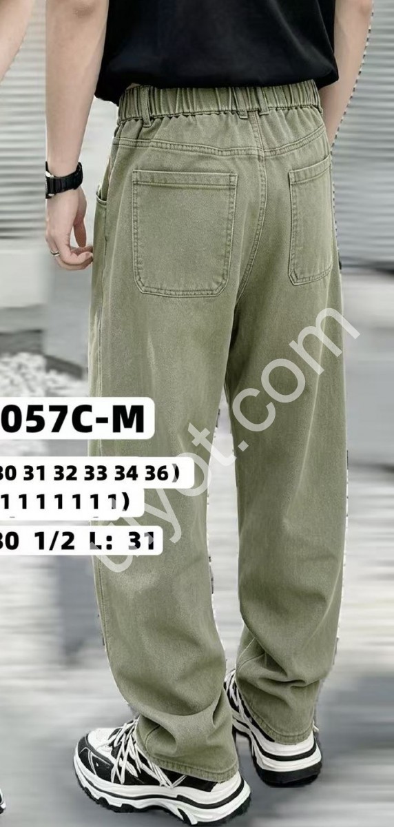 ДЖИНСЫ GOD BOREST (28-36) ОЛИВКА 1057