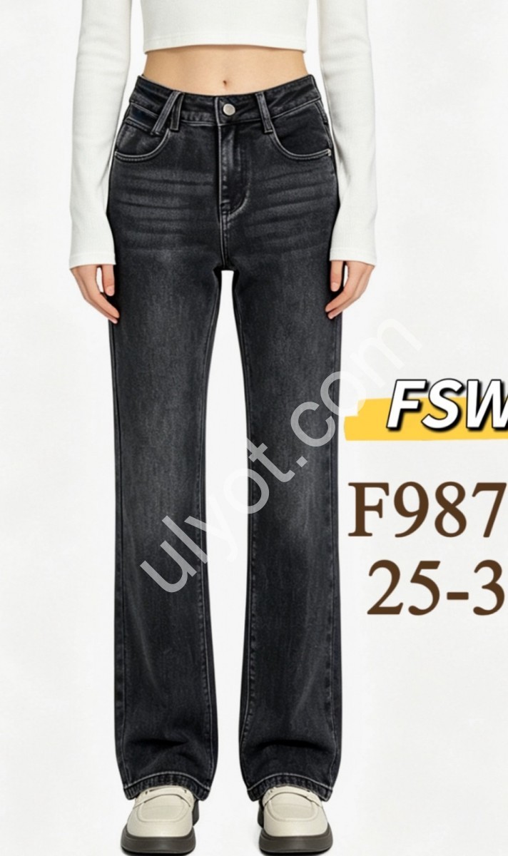 ДЖИНСЫ FSW (25-30) Т.СЕРЫЙ F987