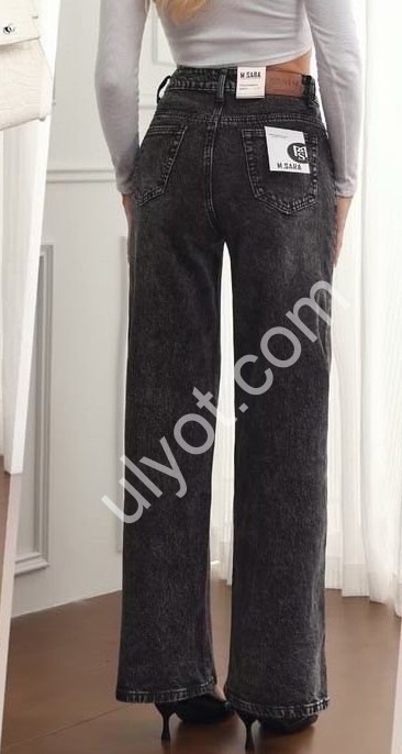 ДЖИНСЫ M.SARA (XS-XL) ГРАФИТ 5833