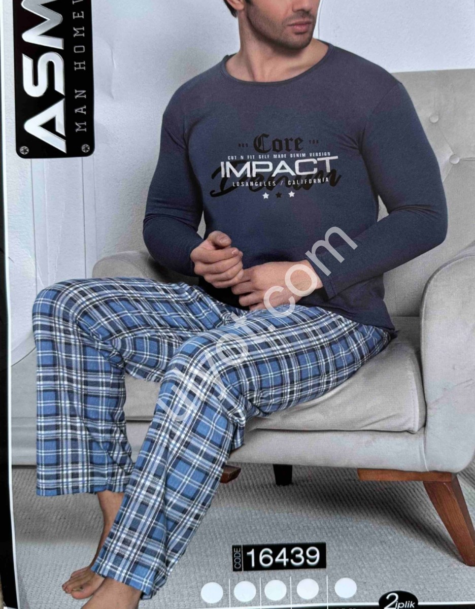 ПИЖАМА (M-3XL) БАЙКА МИКС 16439