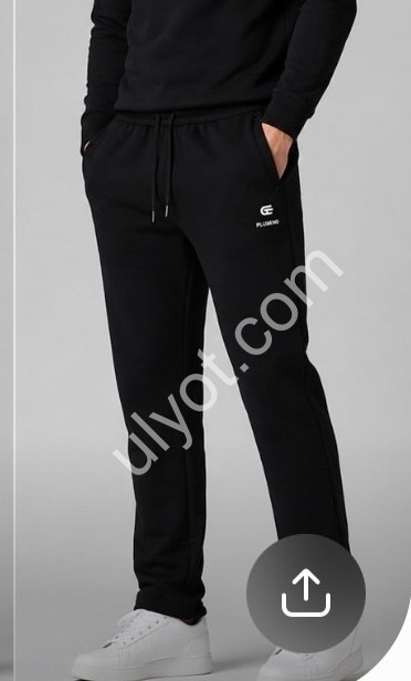 СПОРТ.ШТАНЫ (XL-5XL) ФЛИС МАНЖЕТ ЧЕРНЫЙ 2426