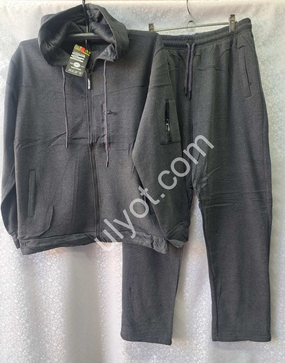 СПОРТ.КОСТЮМ (3XL-7XL) ФЛИС ПРЯМОЙ Т.СЕРЫЙ 2515